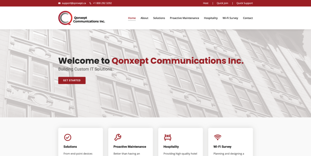 Qonxept Communications Inc. website